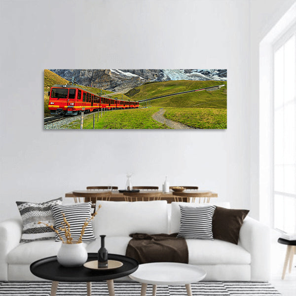 Tourist Train Panoramic Canvas Wall Art