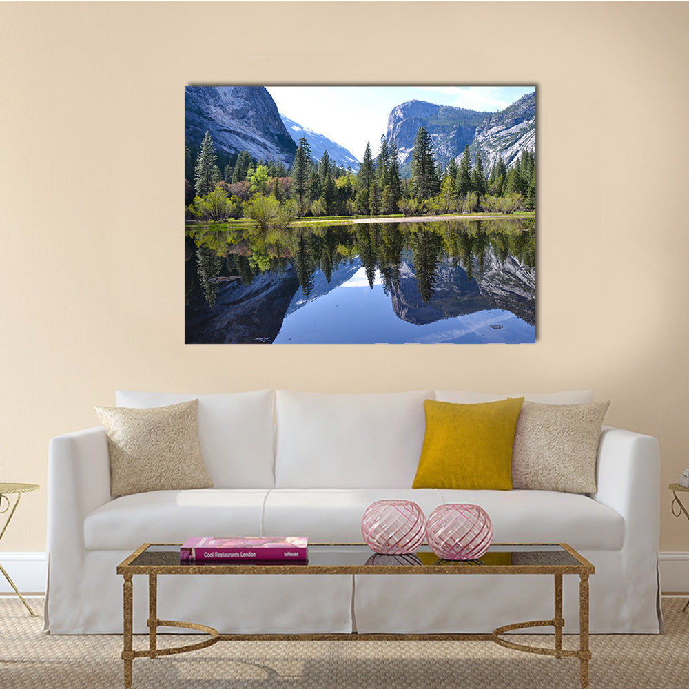 Yosemite Reflection. Nevada, United States Multi Panel Canvas Wall Art