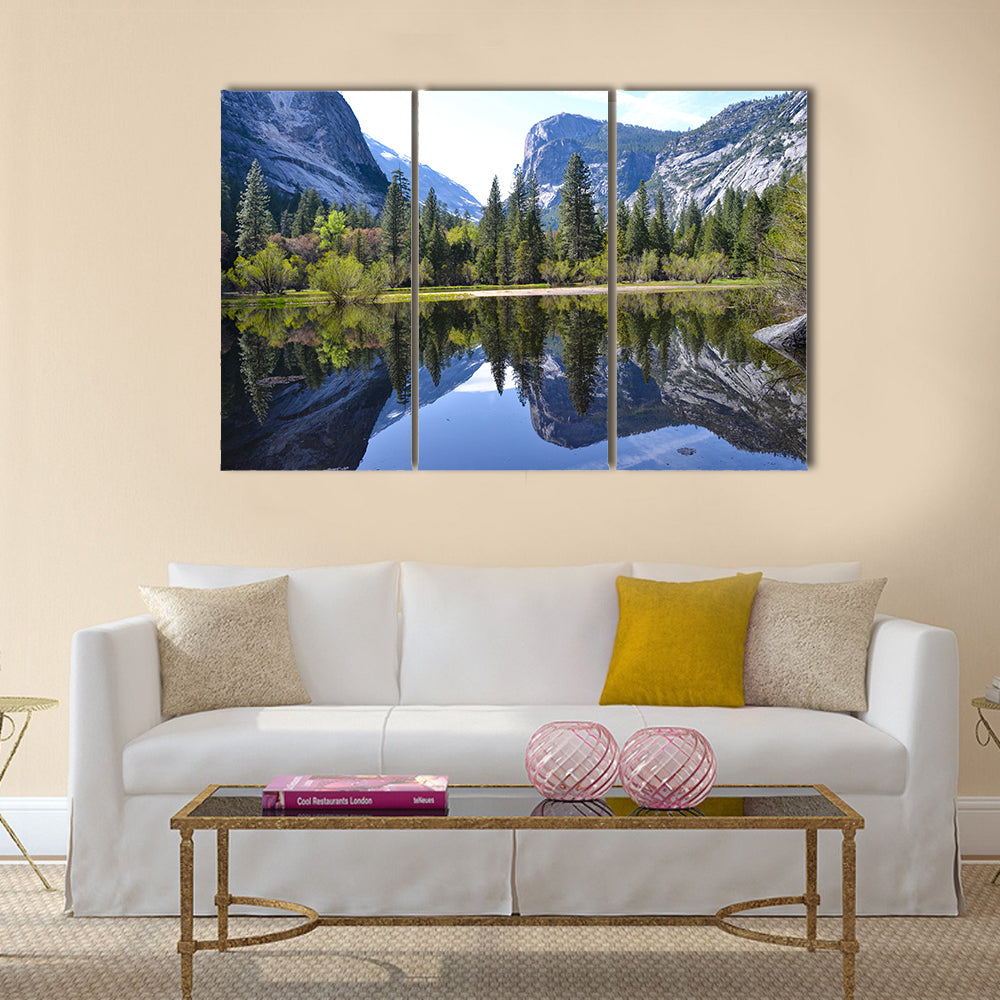 Yosemite Reflection. Nevada, United States Multi Panel Canvas Wall Art