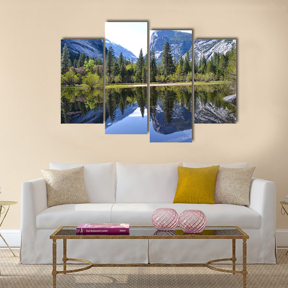 Yosemite Reflection. Nevada, United States Multi Panel Canvas Wall Art