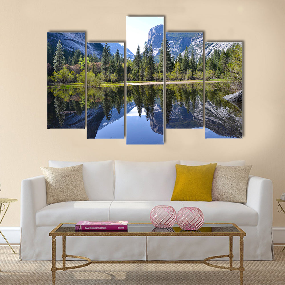 Yosemite Reflection. Nevada, United States Multi Panel Canvas Wall Art