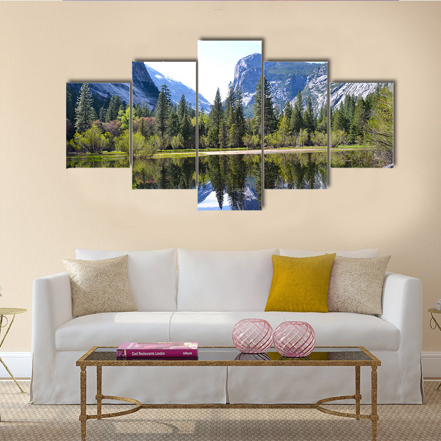 Yosemite Reflection. Nevada, United States Multi Panel Canvas Wall Art