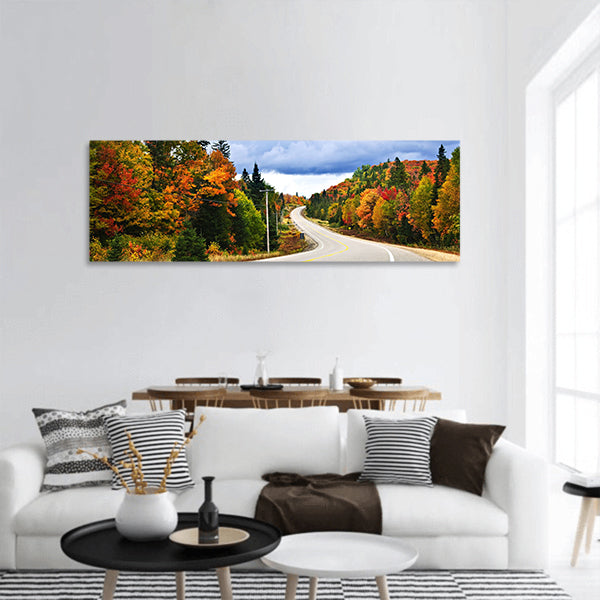 Highway in Canada panoramic canvas wall art