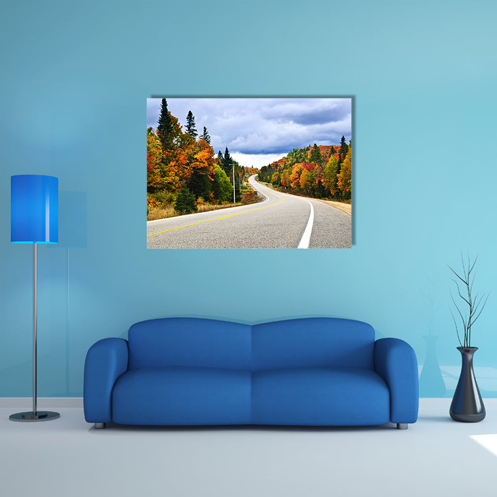 Fall scenic highway in northern Ontario, Canada multi panel canvas wall art