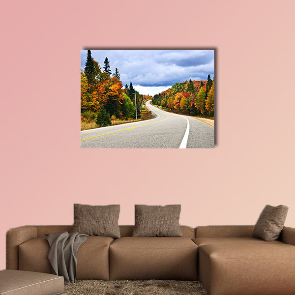 Fall scenic highway in northern Ontario, Canada multi panel canvas wall art