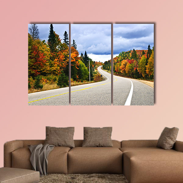 Fall scenic highway in northern Ontario, Canada Multi panel canvas wall art