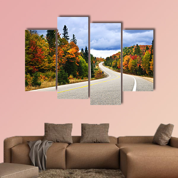 Fall scenic highway in northern Ontario, Canada Multi panel canvas wall art