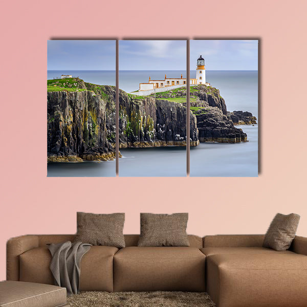 Lighthouse on Neist Point cliffs, Isle of Skye, Scotland Multi panel canvas wall art