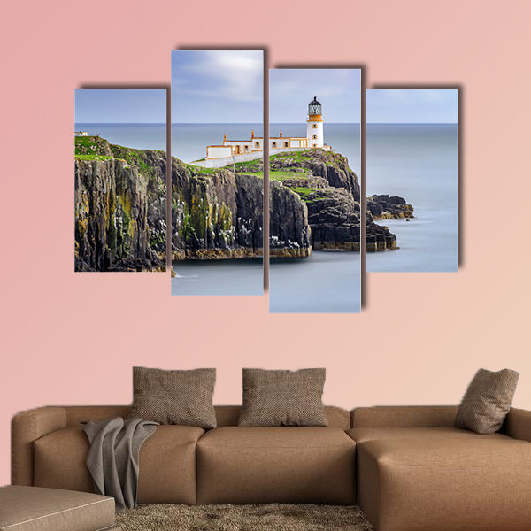 Lighthouse on Neist Point cliffs, Isle of Skye, Scotland Multi panel canvas wall art