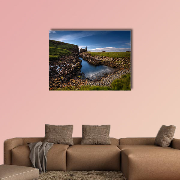 Rocky coastline on Rubha Hunish peninsula, Isle of Skye, Scotland wall art