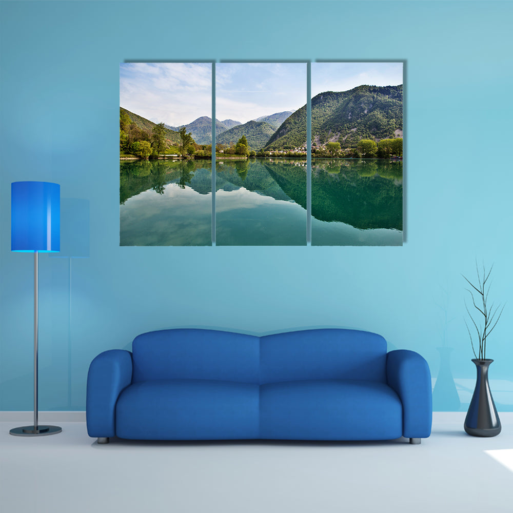 A beautiful nature in small village Most na Soci, Slovenia, EU multi panel canvas wall art