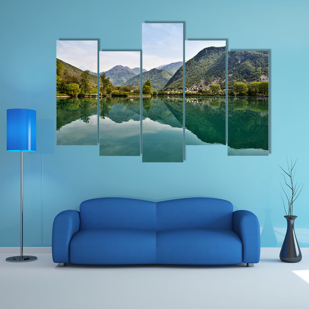 A beautiful nature in small village Most na Soci, Slovenia, EU multi panel canvas wall art