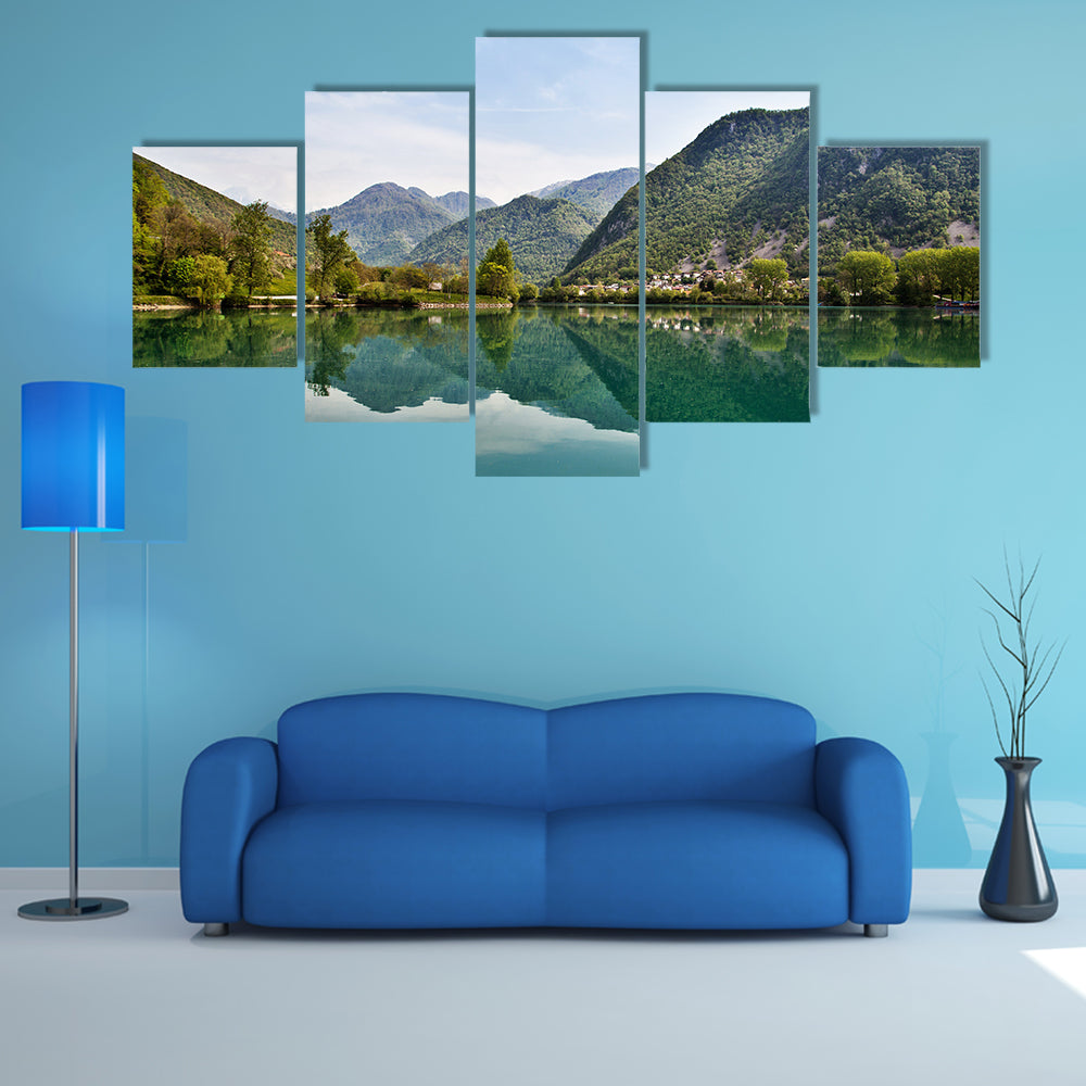 A beautiful nature in small village Most na Soci, Slovenia, EU multi panel canvas wall art