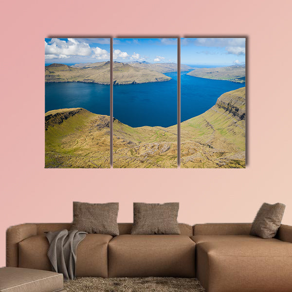 Panoramic view over the beautiful landscape of the faroe canvas wall art