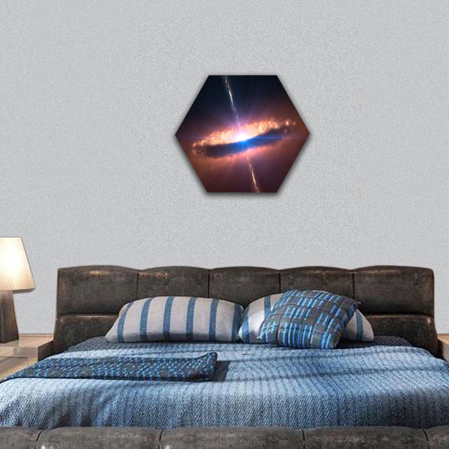 rotating neutron hexagonal canvas wall art