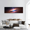 Galaxy with billions of stars in deep space panoramic canvas wall art