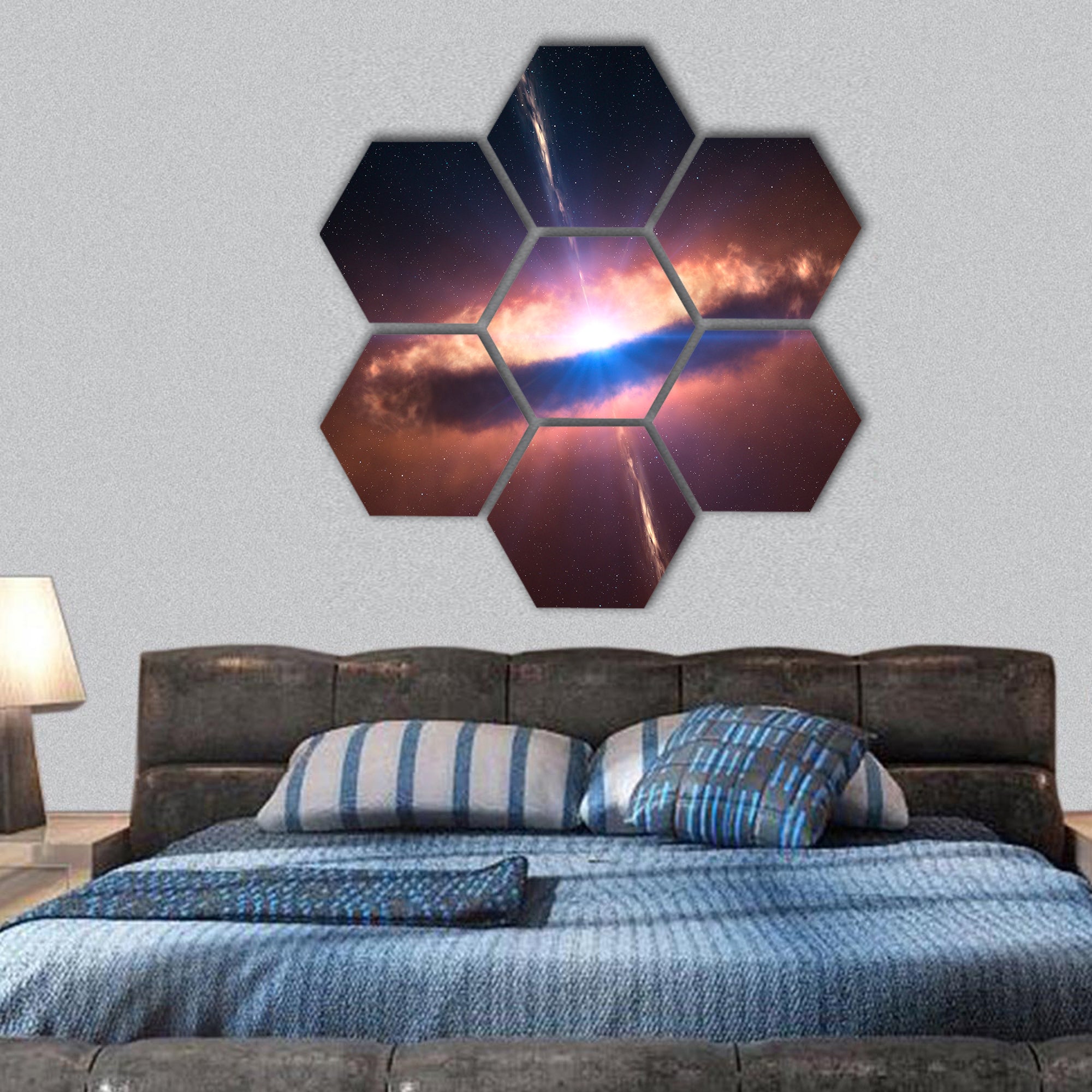 rotating neutron hexagonal canvas wall art