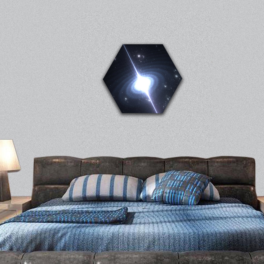 Pulsar highly magnetized, rotating neutron star hexagonal canvas wall art