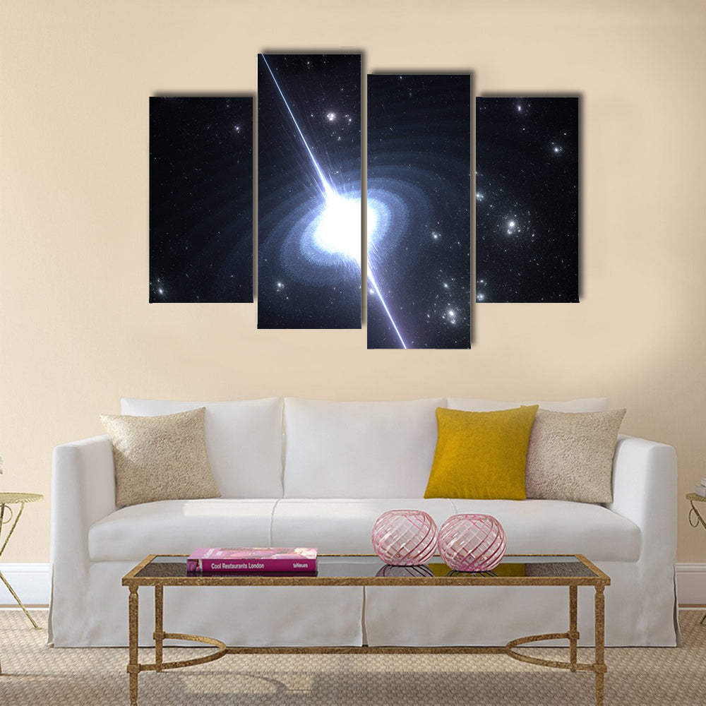 Pulsar highly magnetized, rotating neutron star Multi Panel Canvas Wall Art