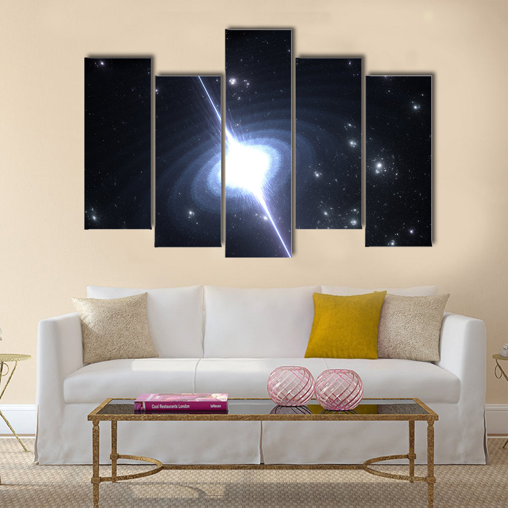 Pulsar highly magnetized, rotating neutron star Multi Panel Canvas Wall Art