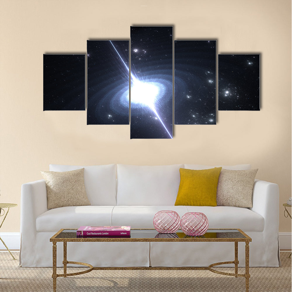 Pulsar highly magnetized, rotating neutron star Multi Panel Canvas Wall Art