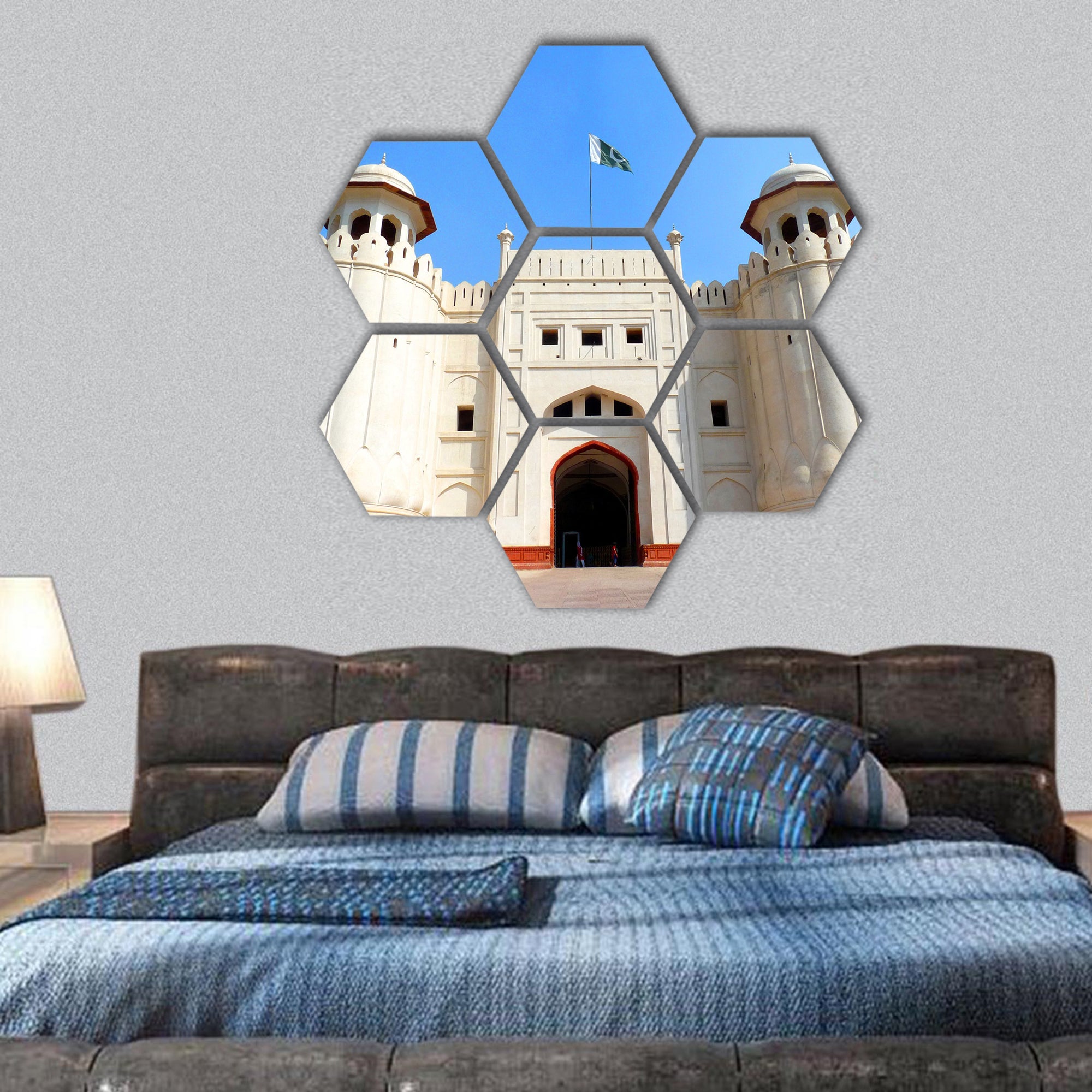 The Lahore Fort hexagonal canvas wall art
