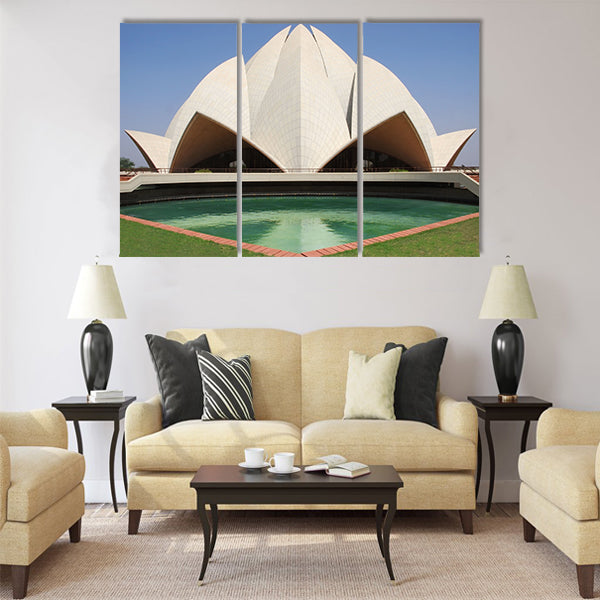 Delhi - Lotus Temple Multi Panel Canvas Wall Art