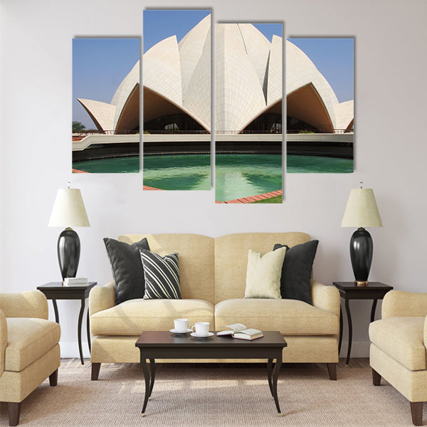Delhi - Lotus Temple Multi Panel Canvas Wall Art