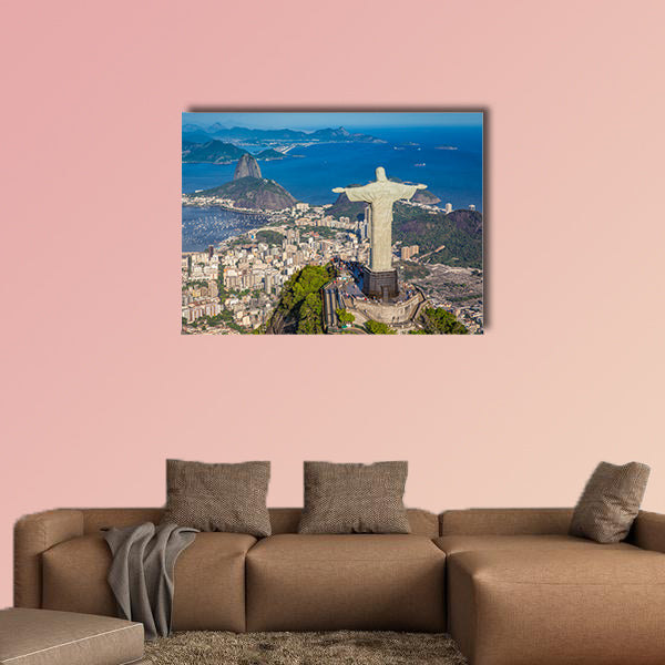 Aerial panorama of Botafogo Bay and Sugar Loaf Mountain, Rio wall art