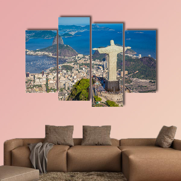 Aerial panorama of Botafogo Bay and Sugar Loaf Mountain, Rio wall art