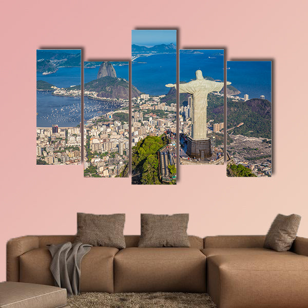 Aerial panorama of Botafogo Bay and Sugar Loaf Mountain, Rio wall art