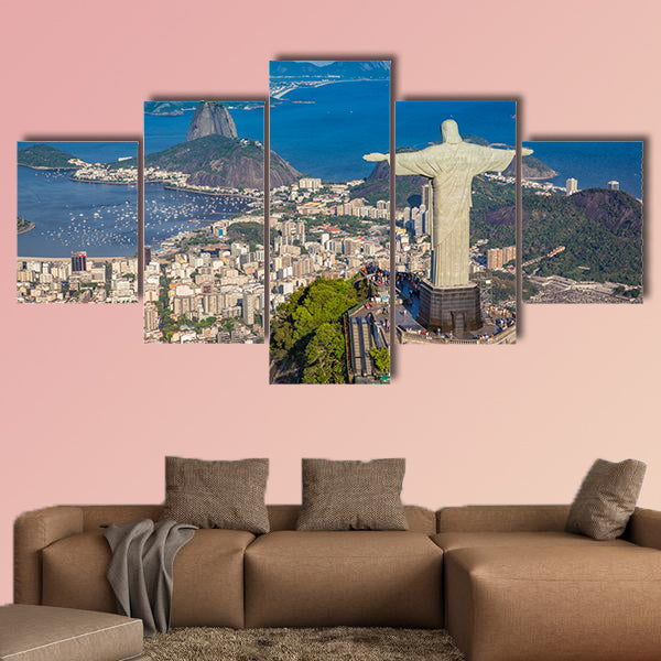 Aerial panorama of Botafogo Bay and Sugar Loaf Mountain, Rio wall art
