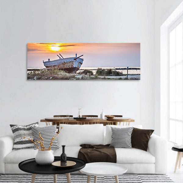 Sicilian Sunset Panoramic Canvas Wall Art