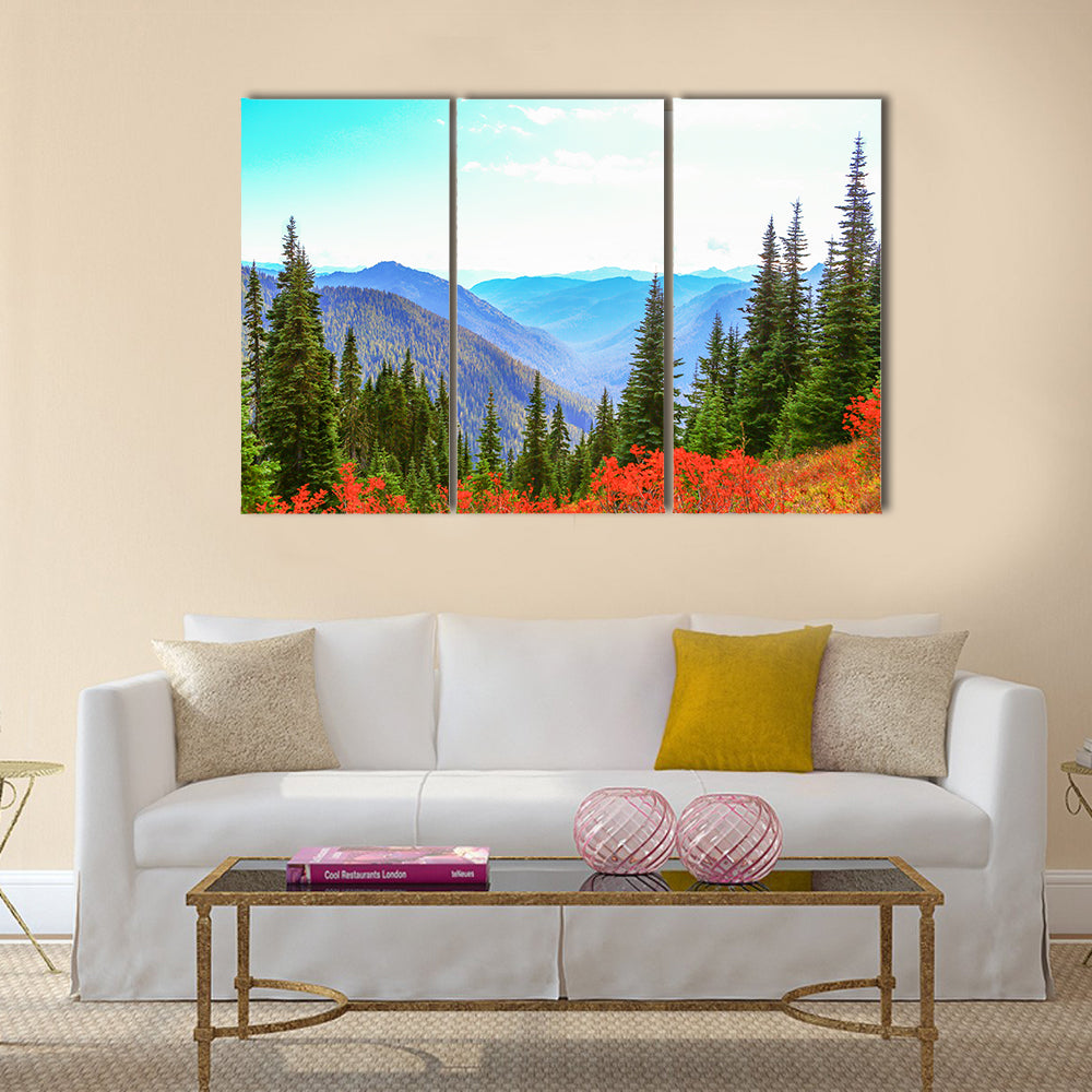 view of Mount Rainier national park, Washington Multi Panel Canvas Wall Art
