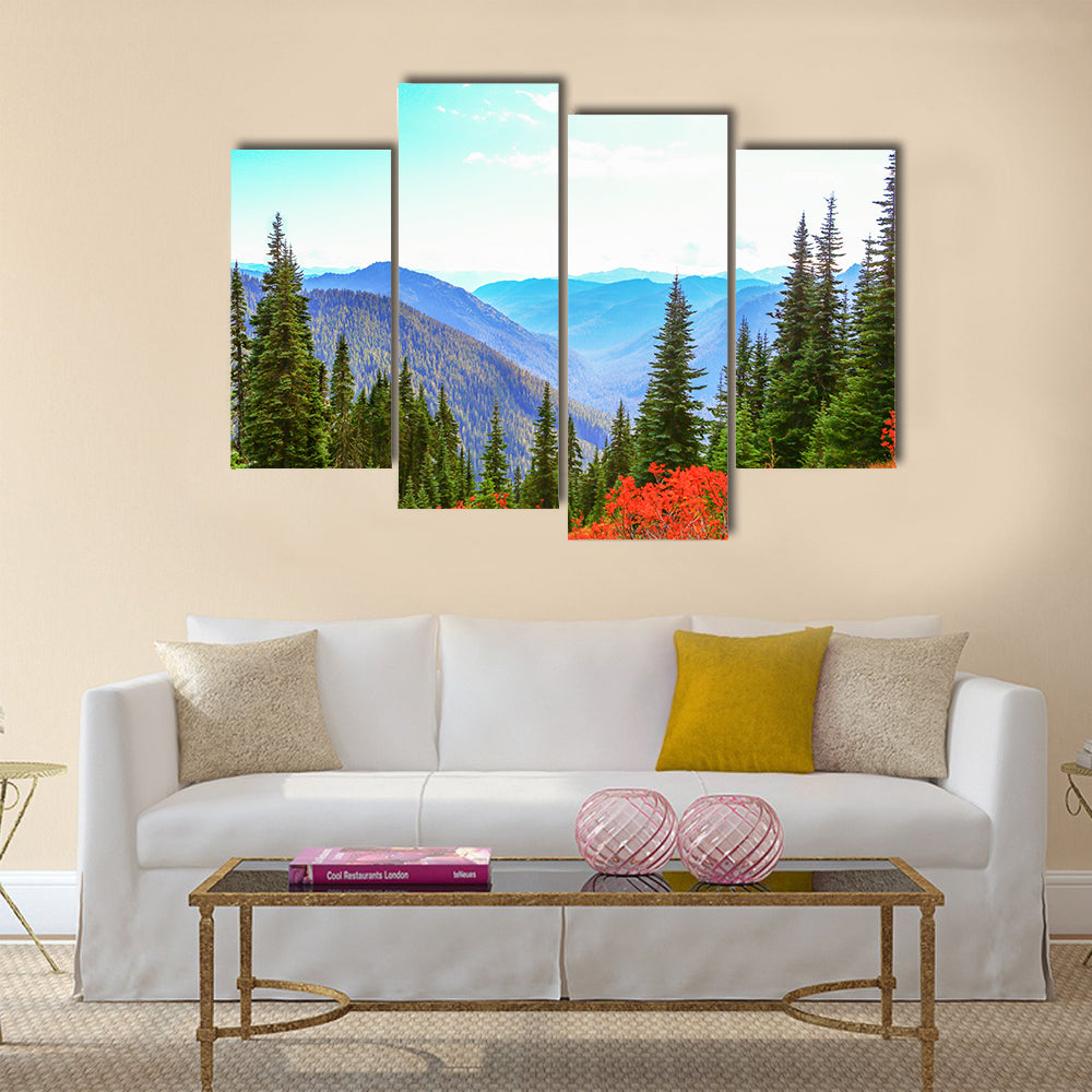 view of Mount Rainier national park, Washington Multi Panel Canvas Wall Art