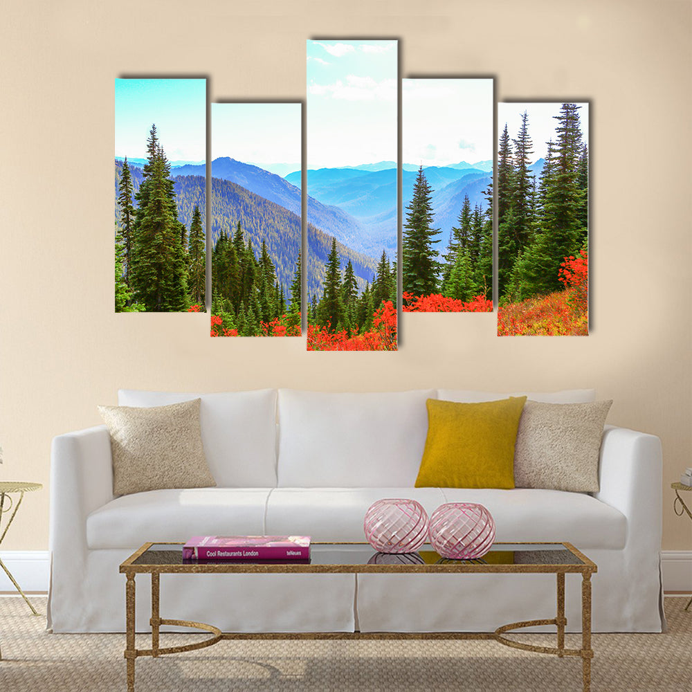 view of Mount Rainier national park, Washington Multi Panel Canvas Wall Art