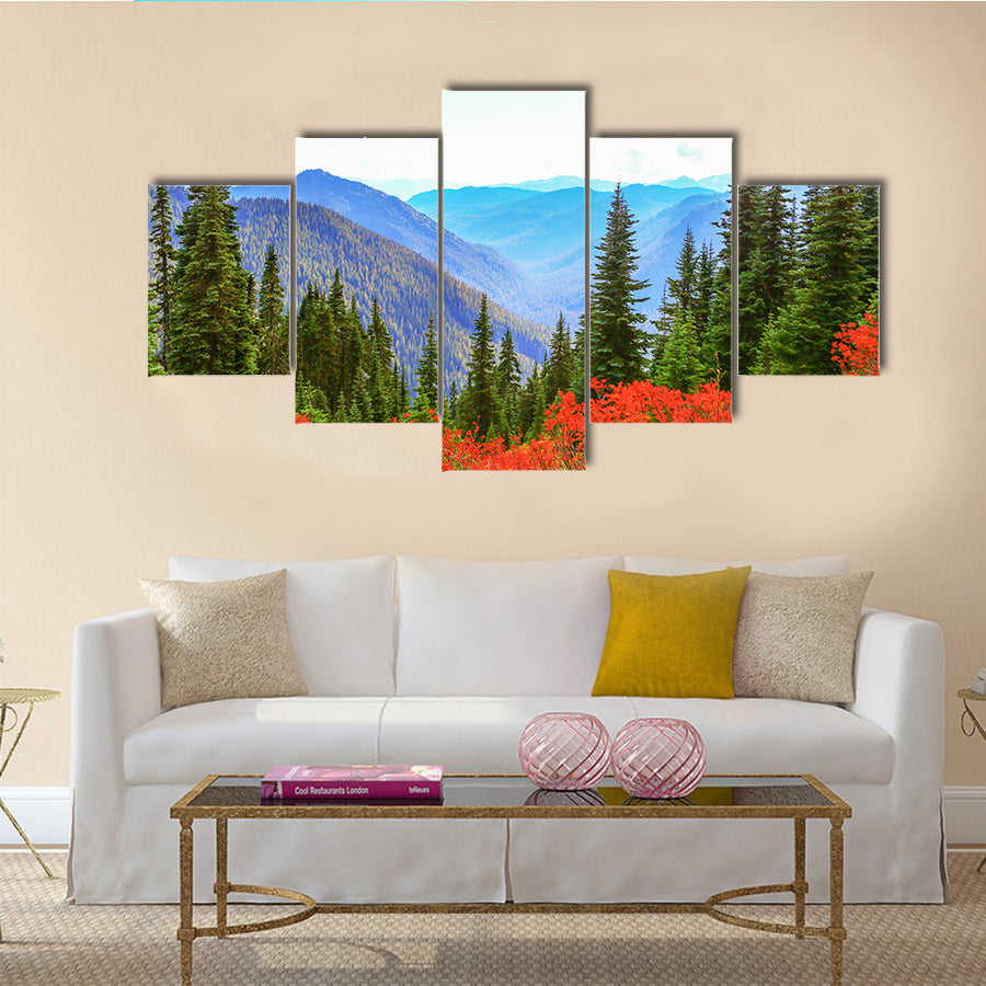 view of Mount Rainier national park, Washington Multi Panel Canvas Wall Art