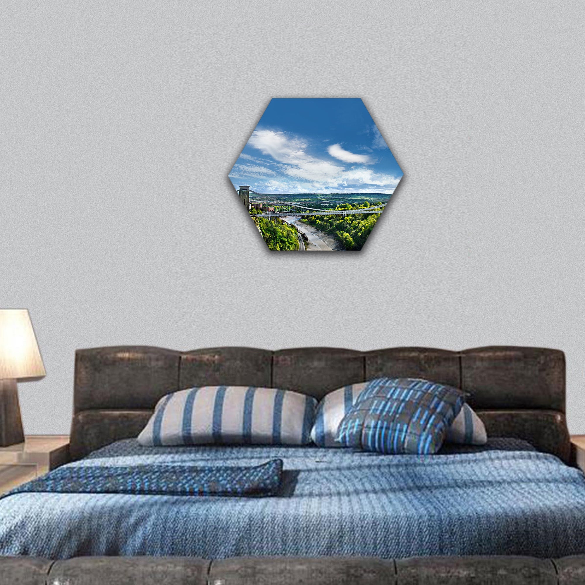 World Famous Clifton Suspension Bridge, UK hexagonal canvas wall art