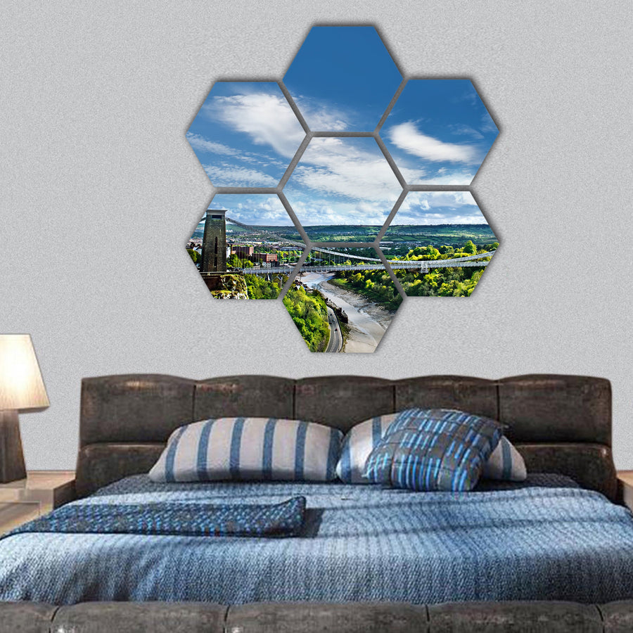 World Famous Clifton Suspension Bridge, UK hexagonal canvas wall art