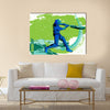 Concept of sportsman playing Cricket Vector illustration Multi panel canvas Wall art