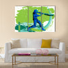 Concept of sportsman playing Cricket Vector illustration Multi panel canvas Wall art