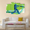 Concept of sportsman playing Cricket Vector illustration Multi panel canvas Wall art