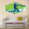 Concept of sportsman playing Cricket Vector illustration Multi panel canvas Wall art