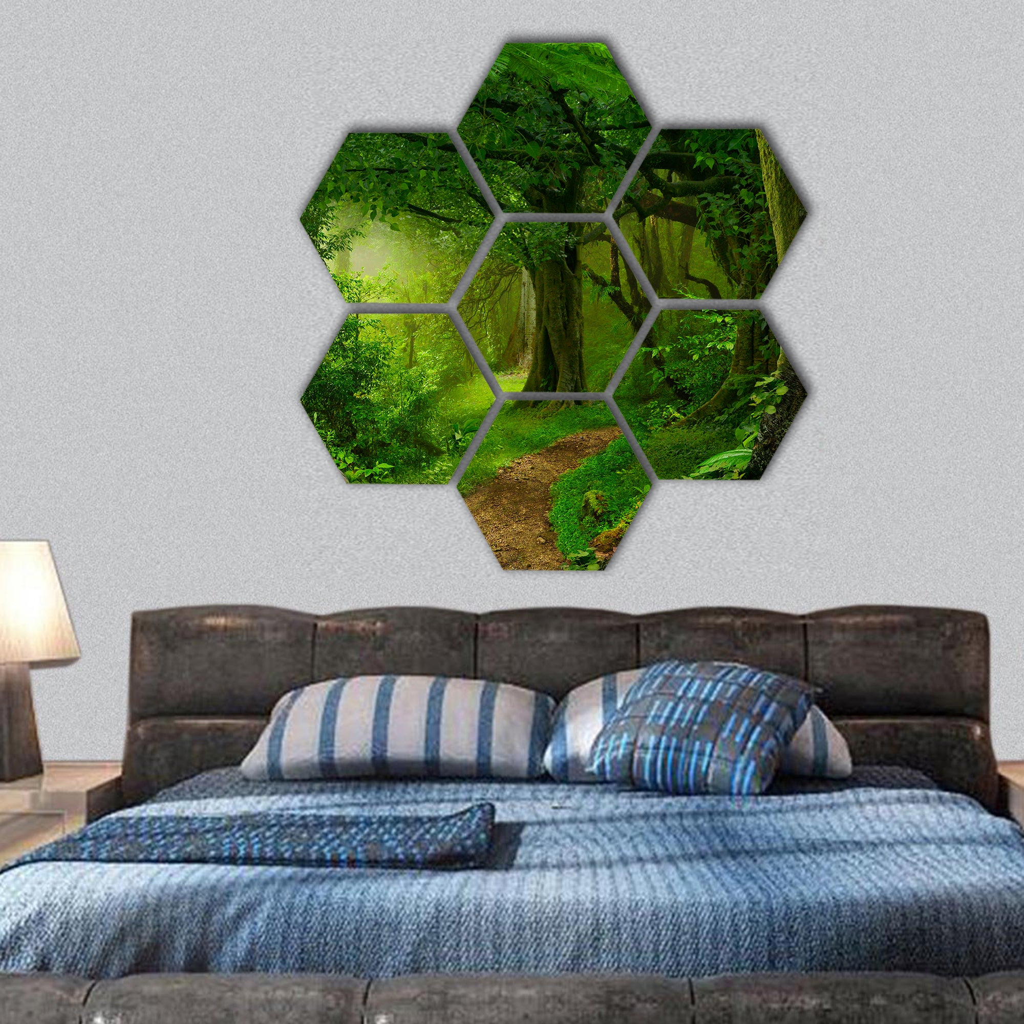 Deep tropical jungles of Southeast Asia hexagonal canvas wall art