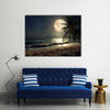 Beautiful Fantasy Tropical Beach Scenery With Milky Way Multi Panel Canvas Wall Art