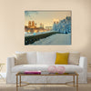 Central Park winter with skyscrapers  Multi panel canvas wall art