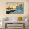 Central Park winter with skyscrapers  Multi panel canvas wall art