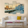 Central Park winter with skyscrapers  Multi panel canvas wall art