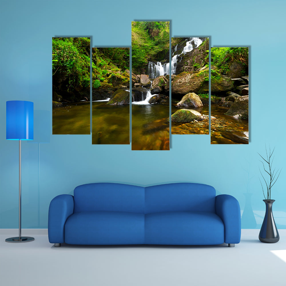 Torc waterfall in Killarney National Park, Ireland multi panel canvas wall art