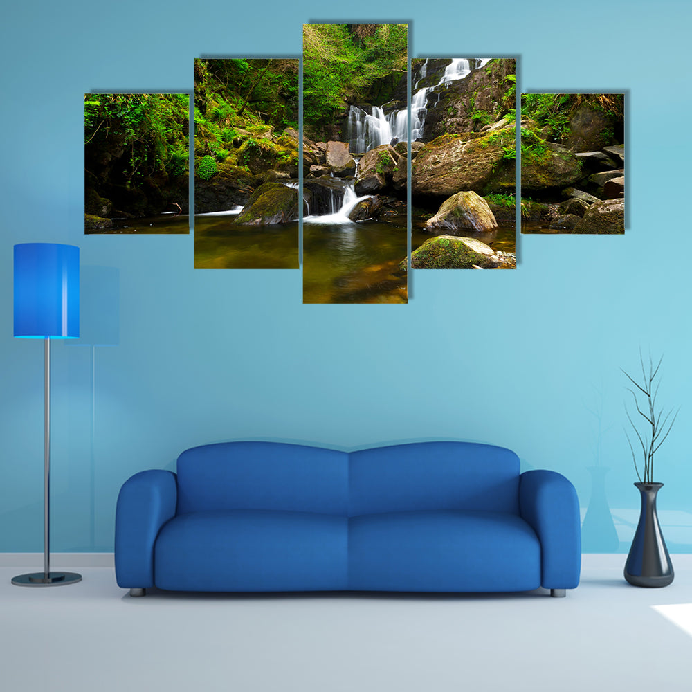 Torc waterfall in Killarney National Park, Ireland multi panel canvas wall art